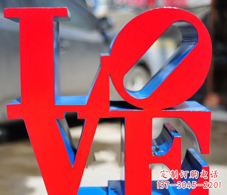 南通园林不锈钢love字母雕塑