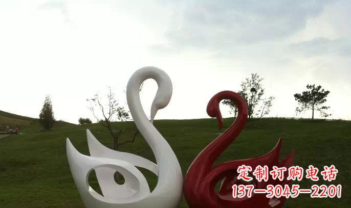 南通园林不锈钢抽象天鹅雕塑