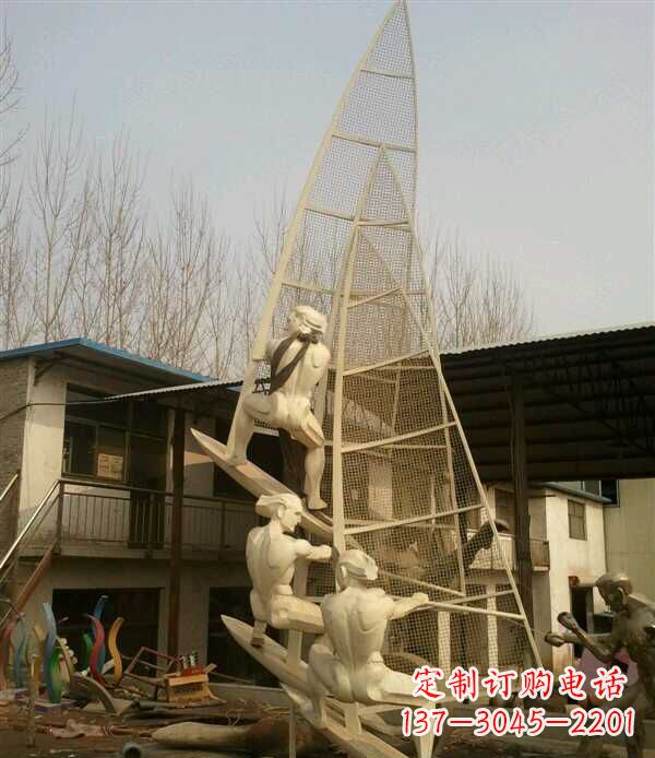 南通园林不锈钢帆船景观雕塑