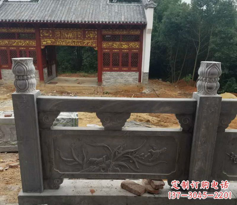 南通园林仿古兰花石浮雕栏板景观石雕