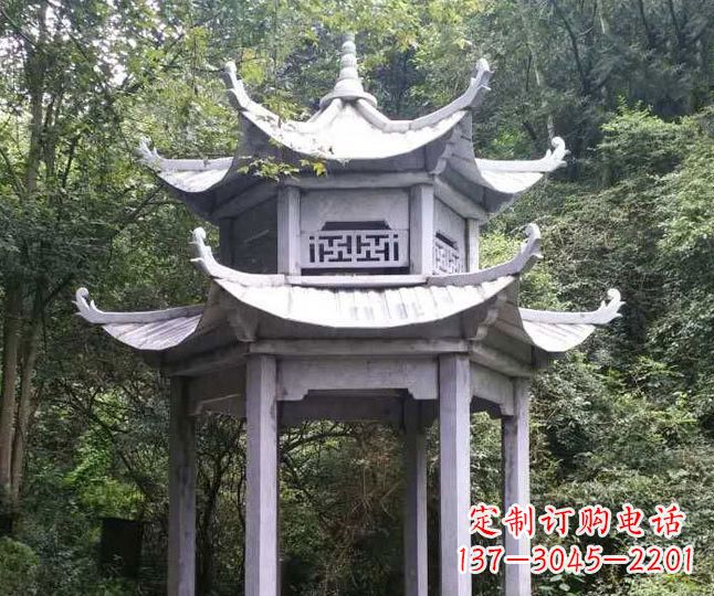南通园林仿古石凉亭景观石雕 (3)