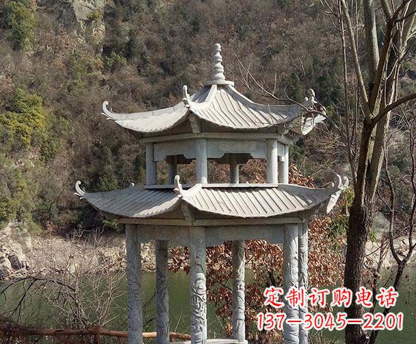 南通园林仿古双层石雕凉亭