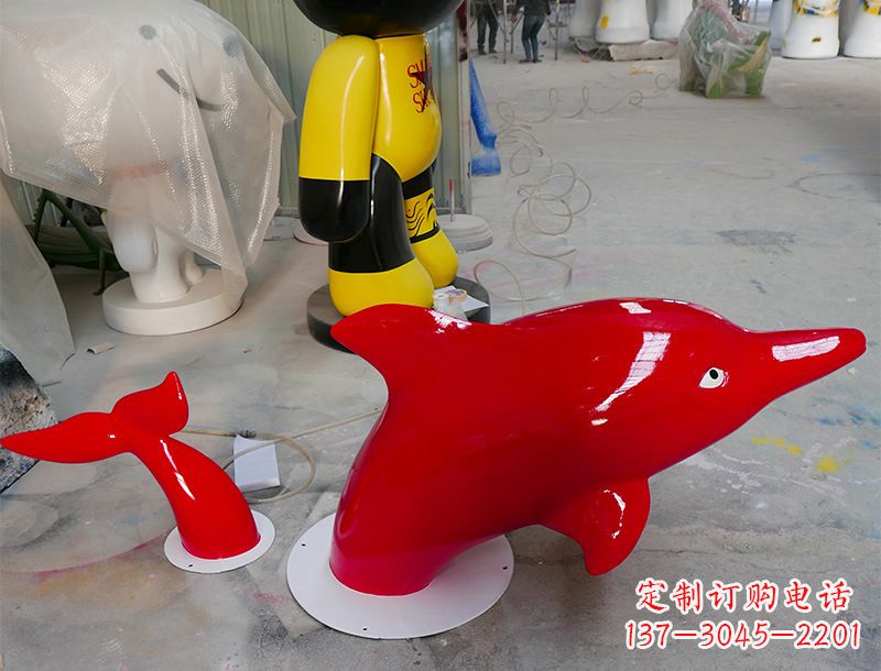 南通园林广场创意海豚入水出水雕塑摆件