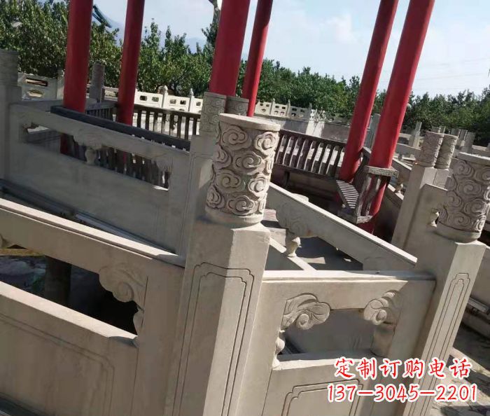 南通园林景观大理石桥栏板石雕 (3)