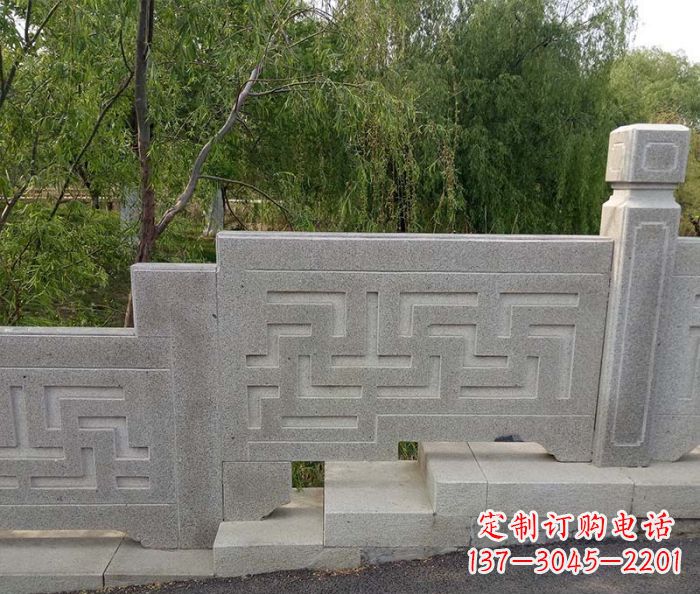 南通园林景观大理石桥栏板石雕 (7)