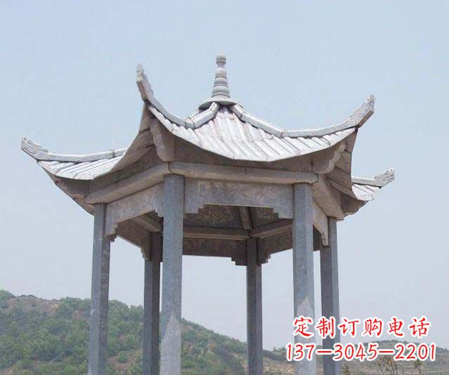 南通园林景观单层石雕凉亭 (2)