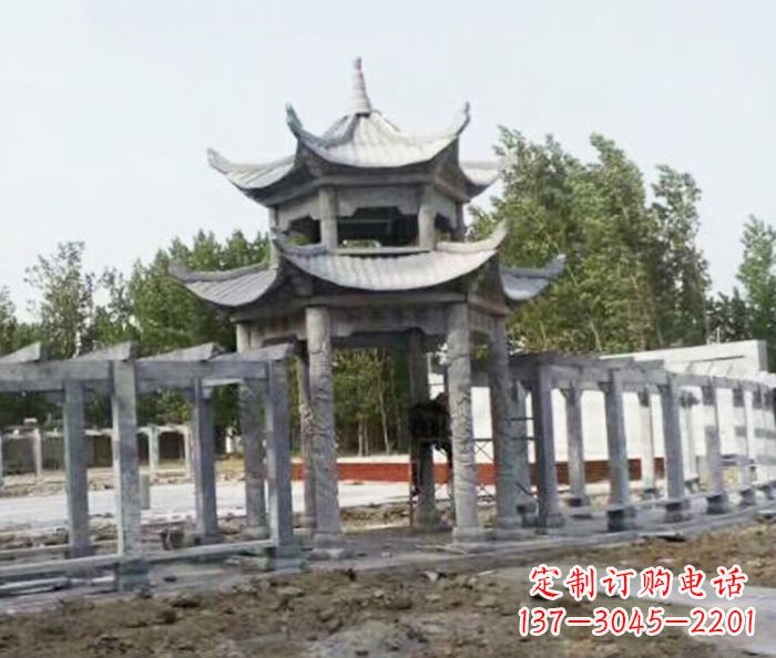 南通园林景观多层凉亭石雕 (2)