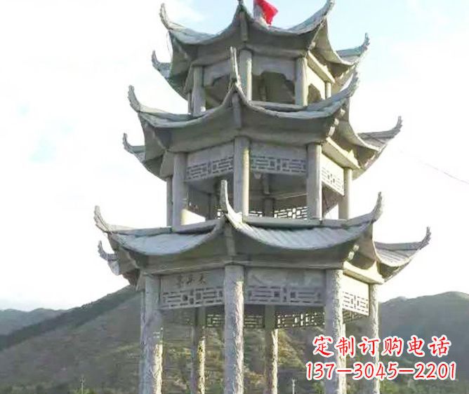 南通园林景观多层凉亭石雕 (3)