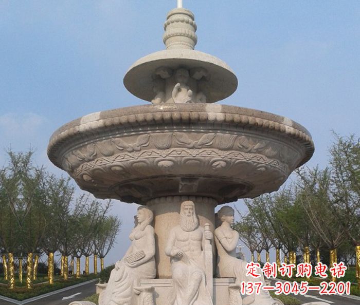 南通园林景观西方人物喷泉石雕 (2)