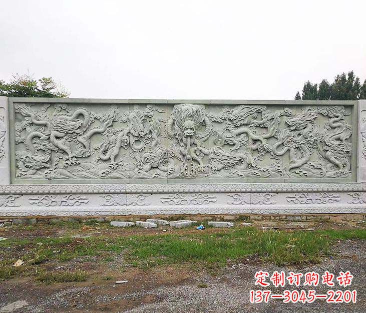 南通园林九龙壁景观石雕