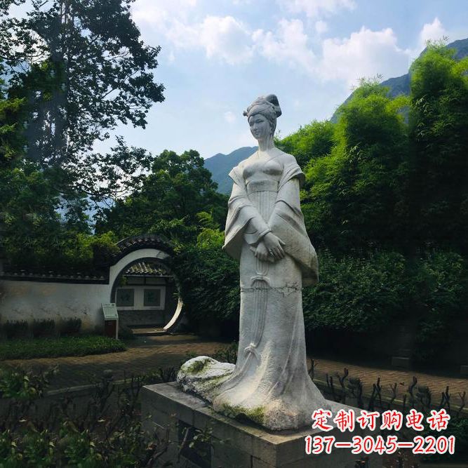 南通园林历史名人塑像王昭君汉白玉雕塑