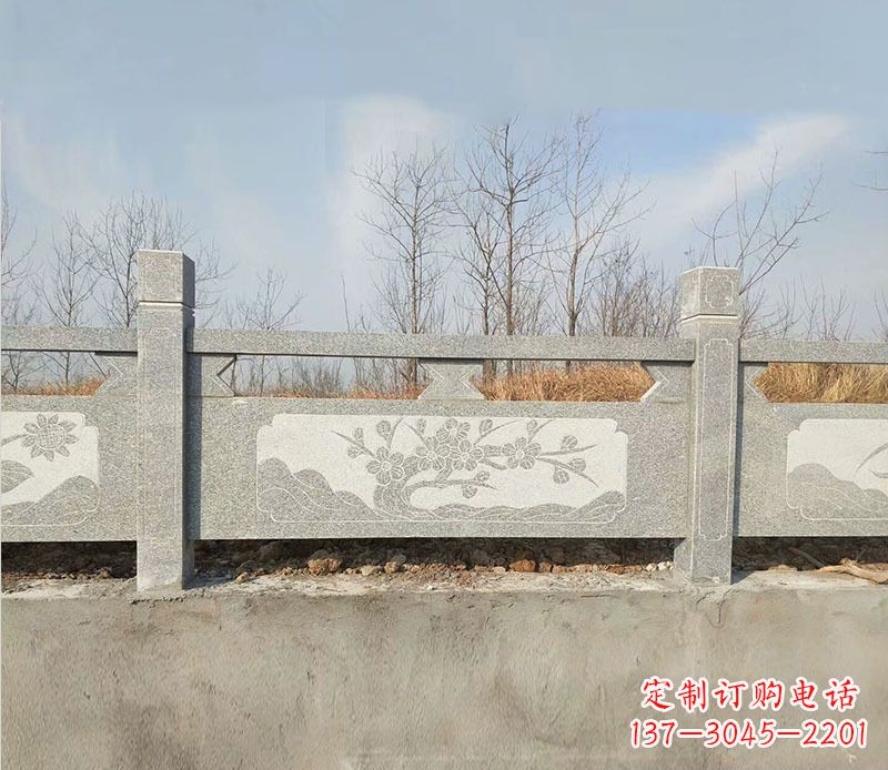 南通园林梅花石浮雕栏板景观石雕