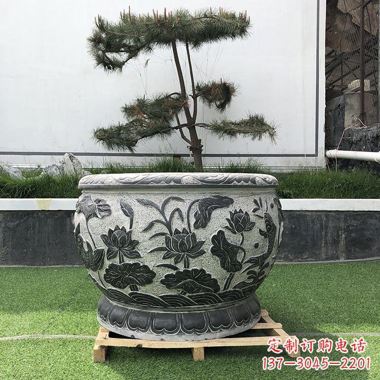 南通园林石雕水缸