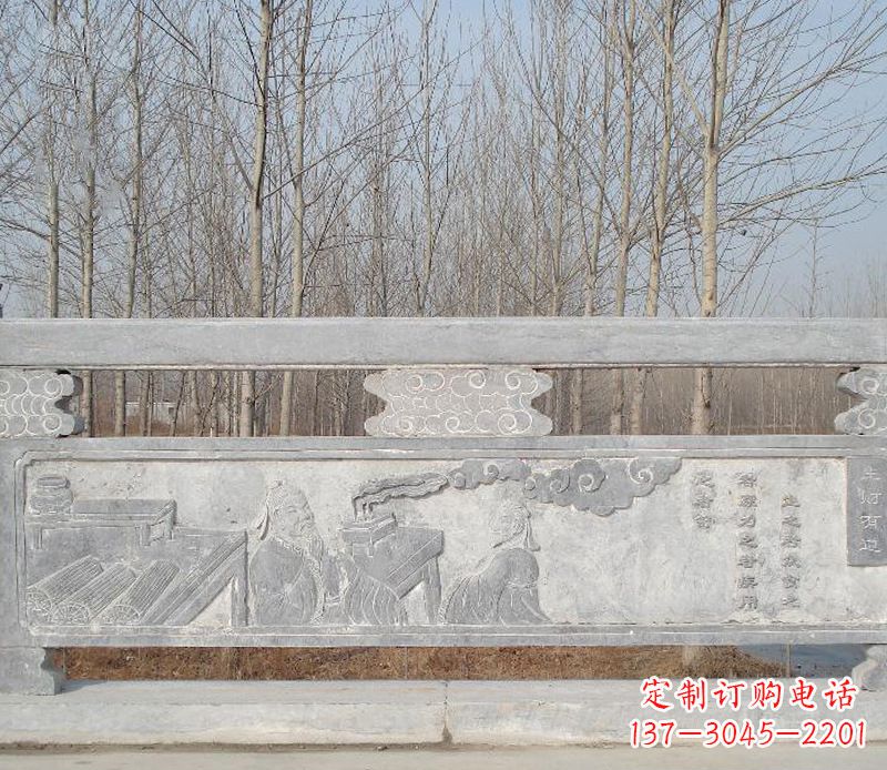 南通园林石浮雕栏板景观石雕 (3)