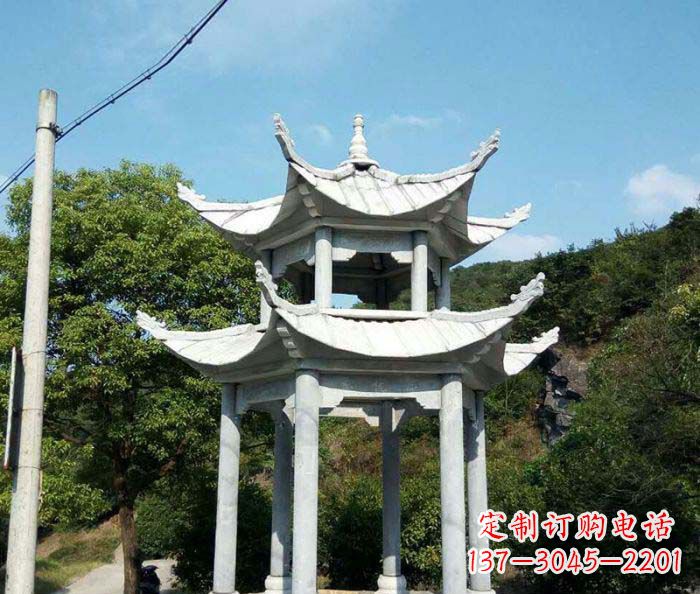 南通园林双层凉亭石雕