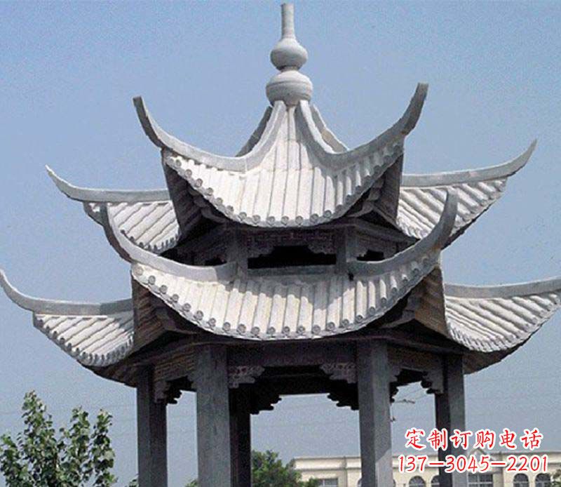 南通园林双层石凉亭景观石雕