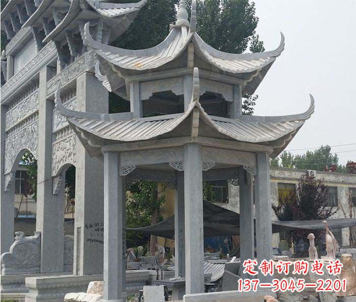 南通园林双层石雕凉亭