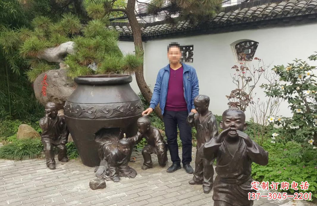 南通园林司马光砸缸铜雕