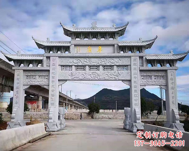 南通张掖石雕牌坊雕刻