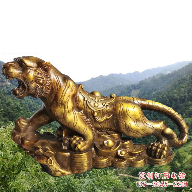 南通招财老虎漆金12生肖动物雕塑