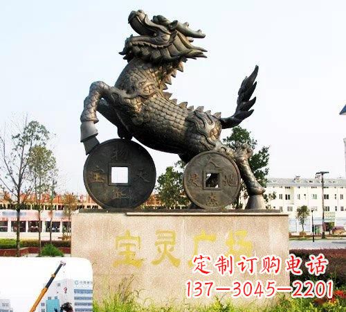 南通招财麒麟铜雕