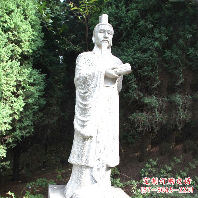 南通中国古代著名帝王汉文帝刘恒汉白玉石雕塑像