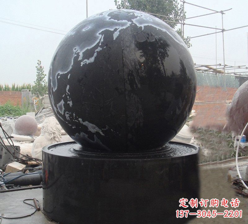 南通中国黑风水球石雕