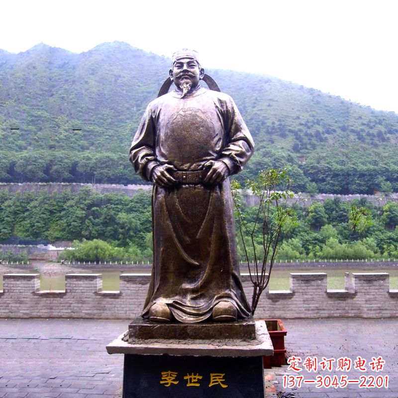 南通中国历史名人唐初著名帝王李世民铸铜雕像