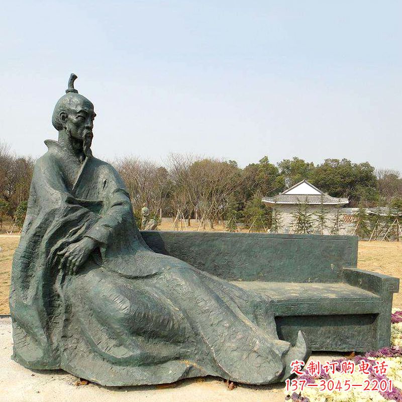 南通中国明末清初知名画家八大山人(朱耷)雕塑塑像-公园历史名人铜雕像