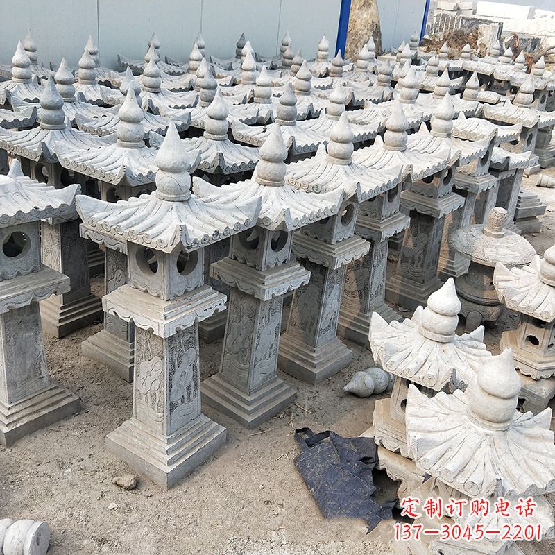 南通中式青石灯笼雕塑