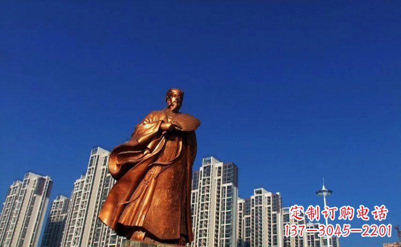 南通诸葛亮古代名人铜雕 (2)