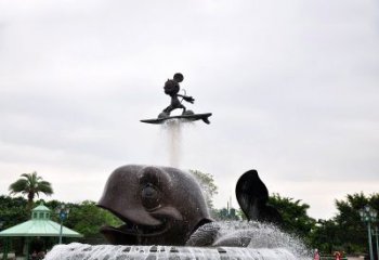 南通鱼和小孩水景喷泉