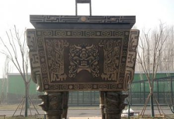 南通园林广场大型铜方鼎铸铜司母戊鼎景观雕塑