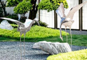 南通长春不锈钢动物鹤雕塑