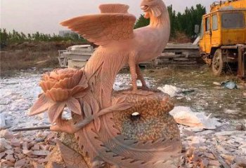 南通中国古代传说中的瑞鸟凤凰牡丹石雕