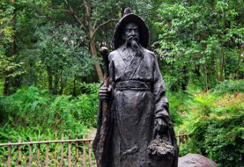 南通中国古代著名文学家东晋田园诗人陶渊明铜雕塑像
