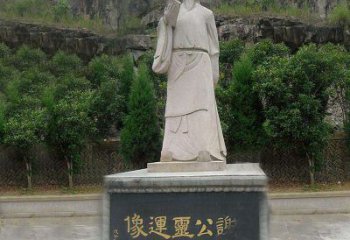 南通中国历史名人南北朝时期著名诗人谢公灵运大理石石雕像