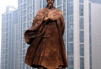 南通诸葛亮城市景观铜雕像-中国古代著名人物三国谋士卧龙先生雕塑
