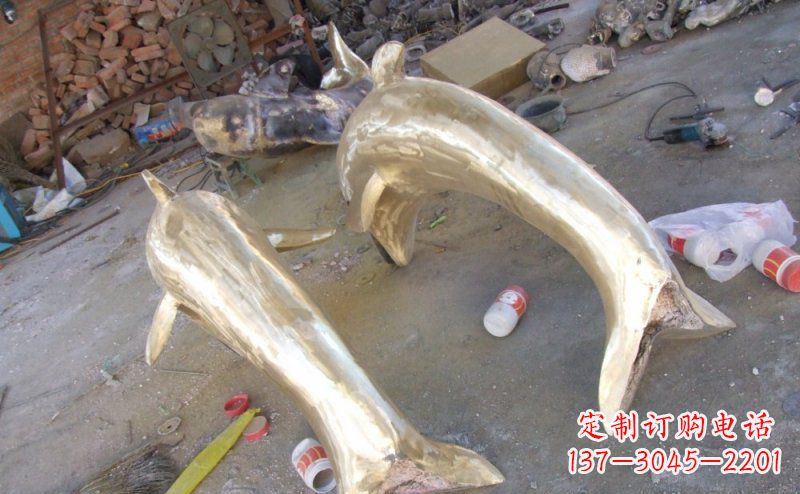 南通铸铜海豚公园动物铜雕