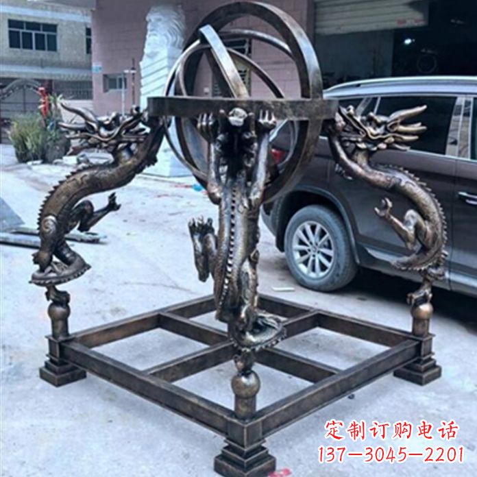 南通铸铜浑天仪景观雕塑摆件