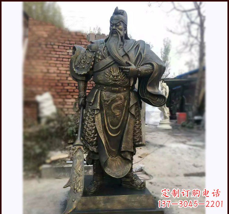 南通铸铜立式关公雕塑