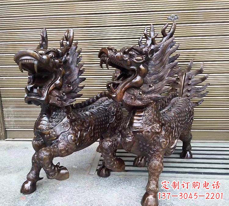南通铸铜立式麒麟