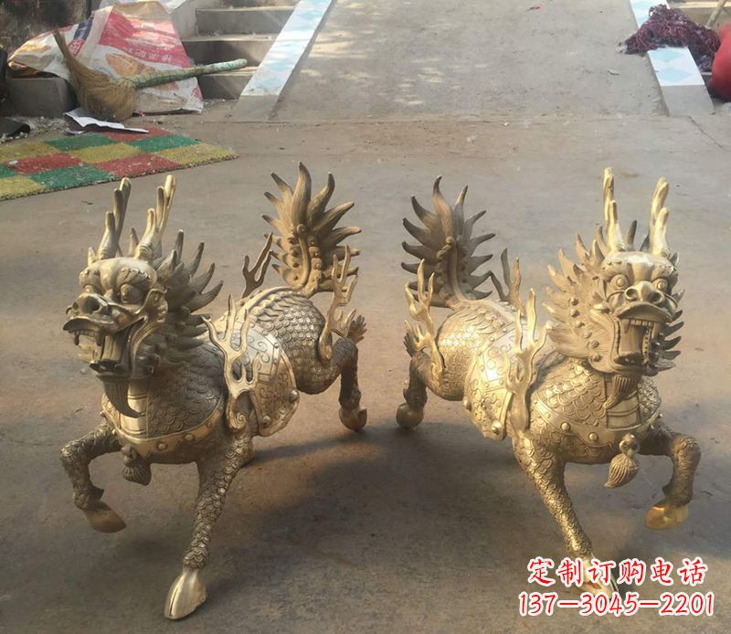 南通铸铜麒麟雕塑 (2)