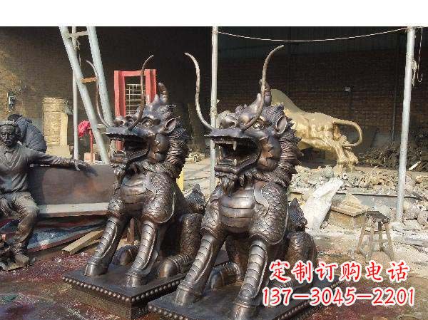 南通铸铜麒麟雕塑2221