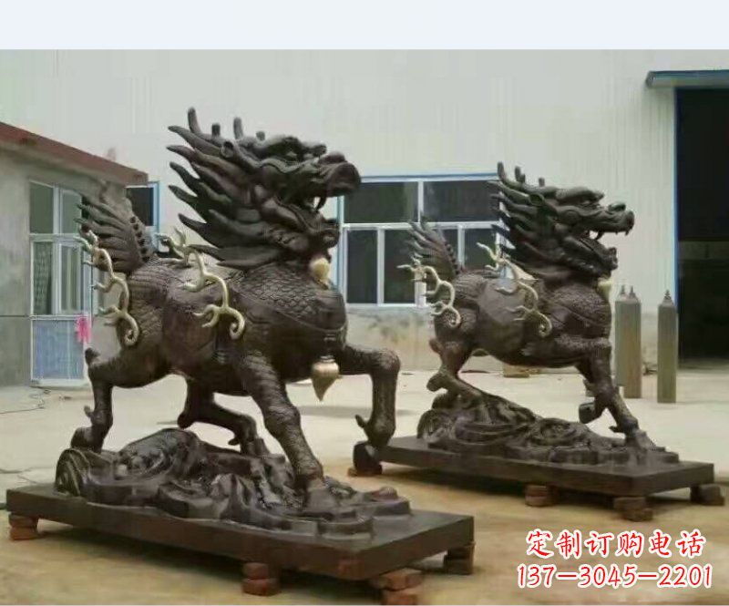 南通铸铜企业麒麟雕塑