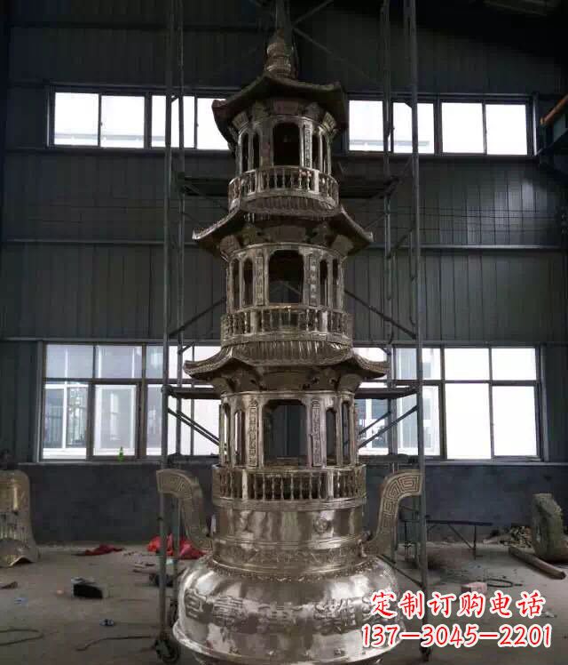 南通铸铜三层香炉铜雕