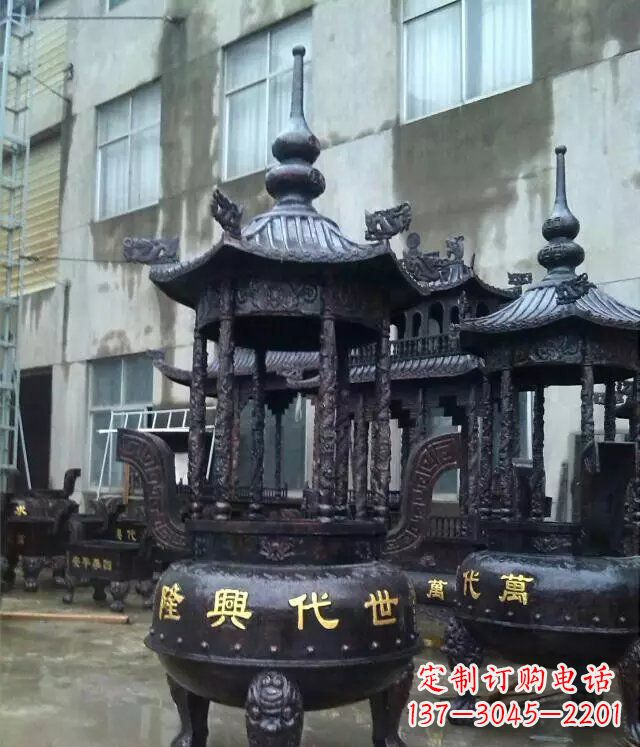 南通铸铜寺庙香炉铜雕 (3)