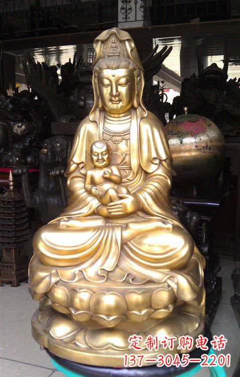 南通铸铜送子观音雕塑