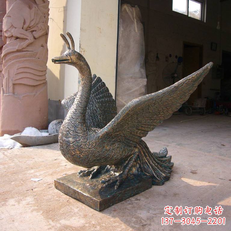 南通铸铜天之四灵朱雀雕塑摆件