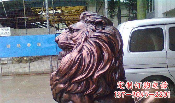 南通紫铜西洋狮子铜雕 (2)